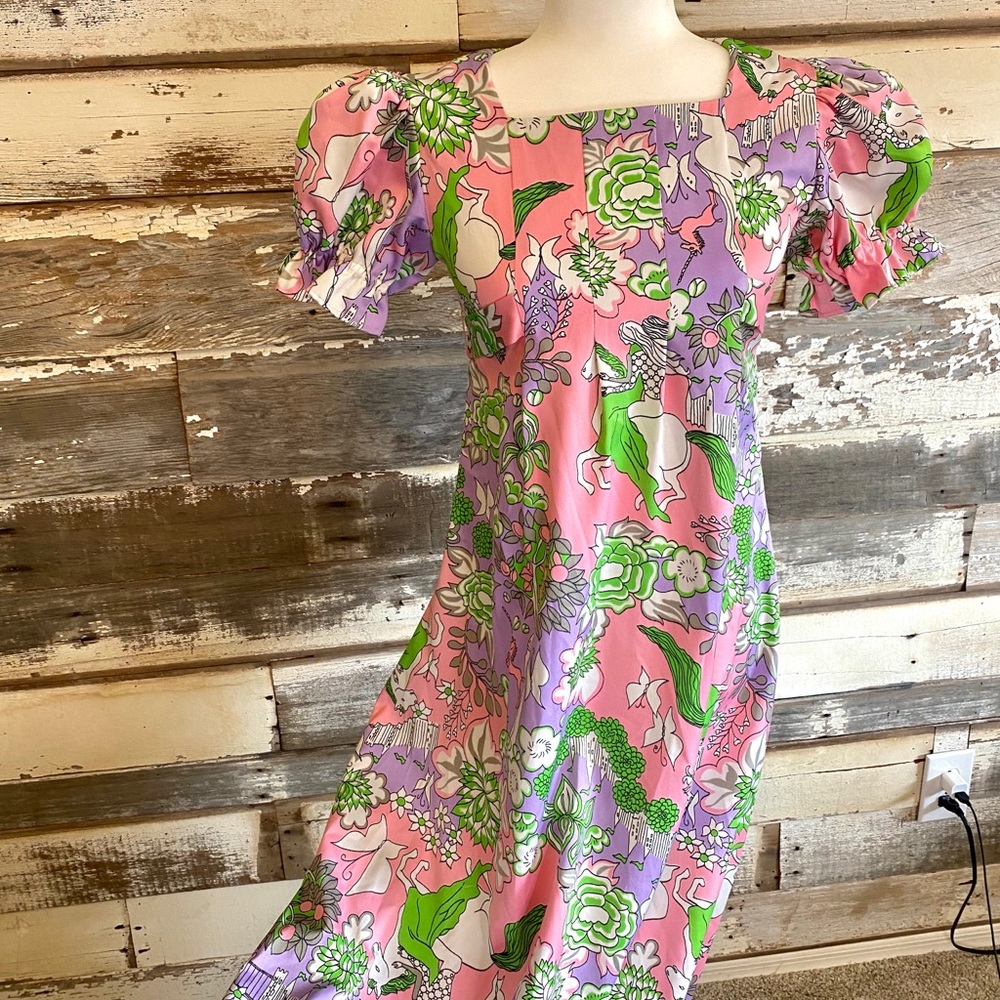 True Vtg Unicorn Pink Festival Dress Boho Dream